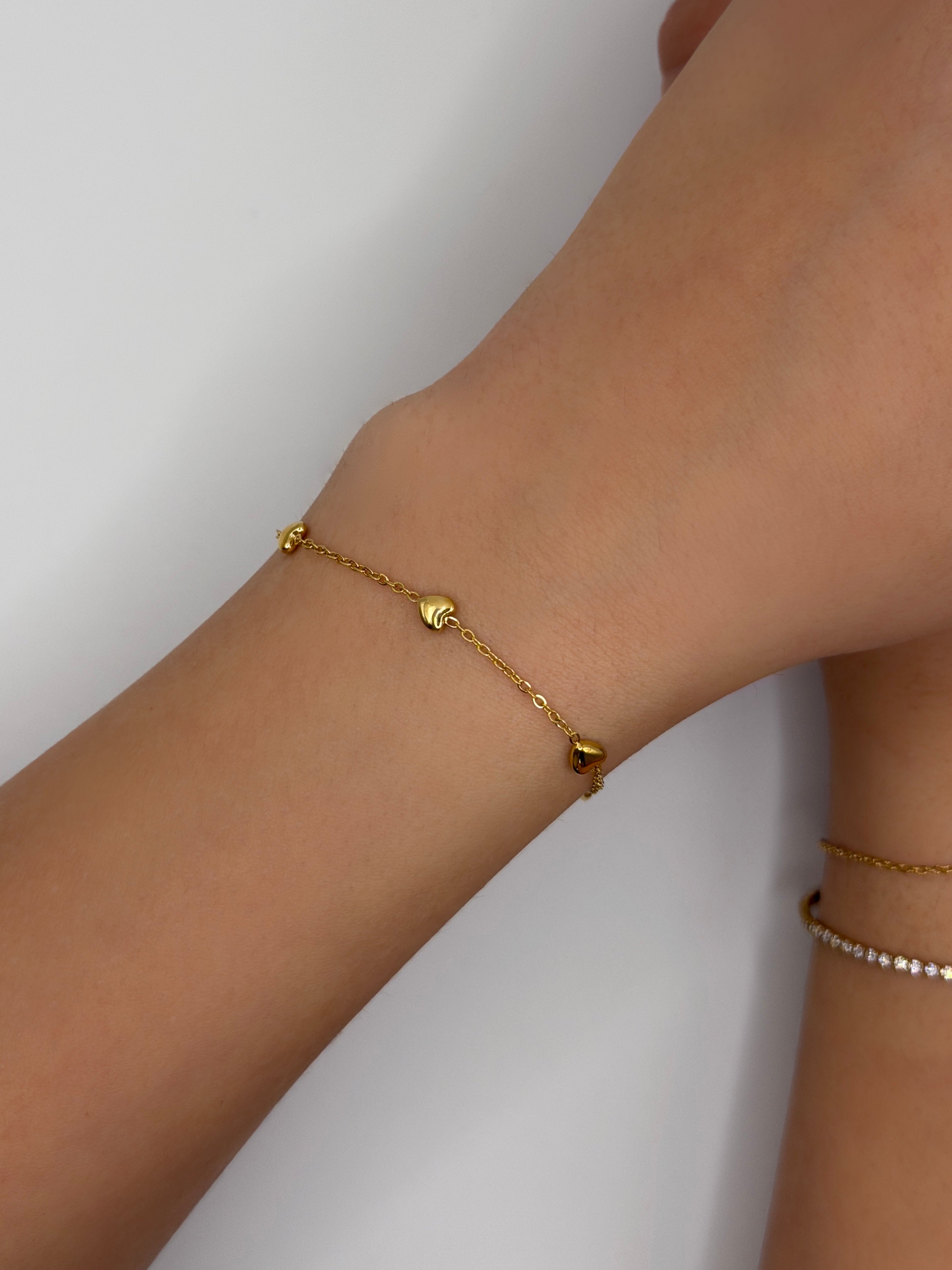 Herz Armkette | 18K vergoldet