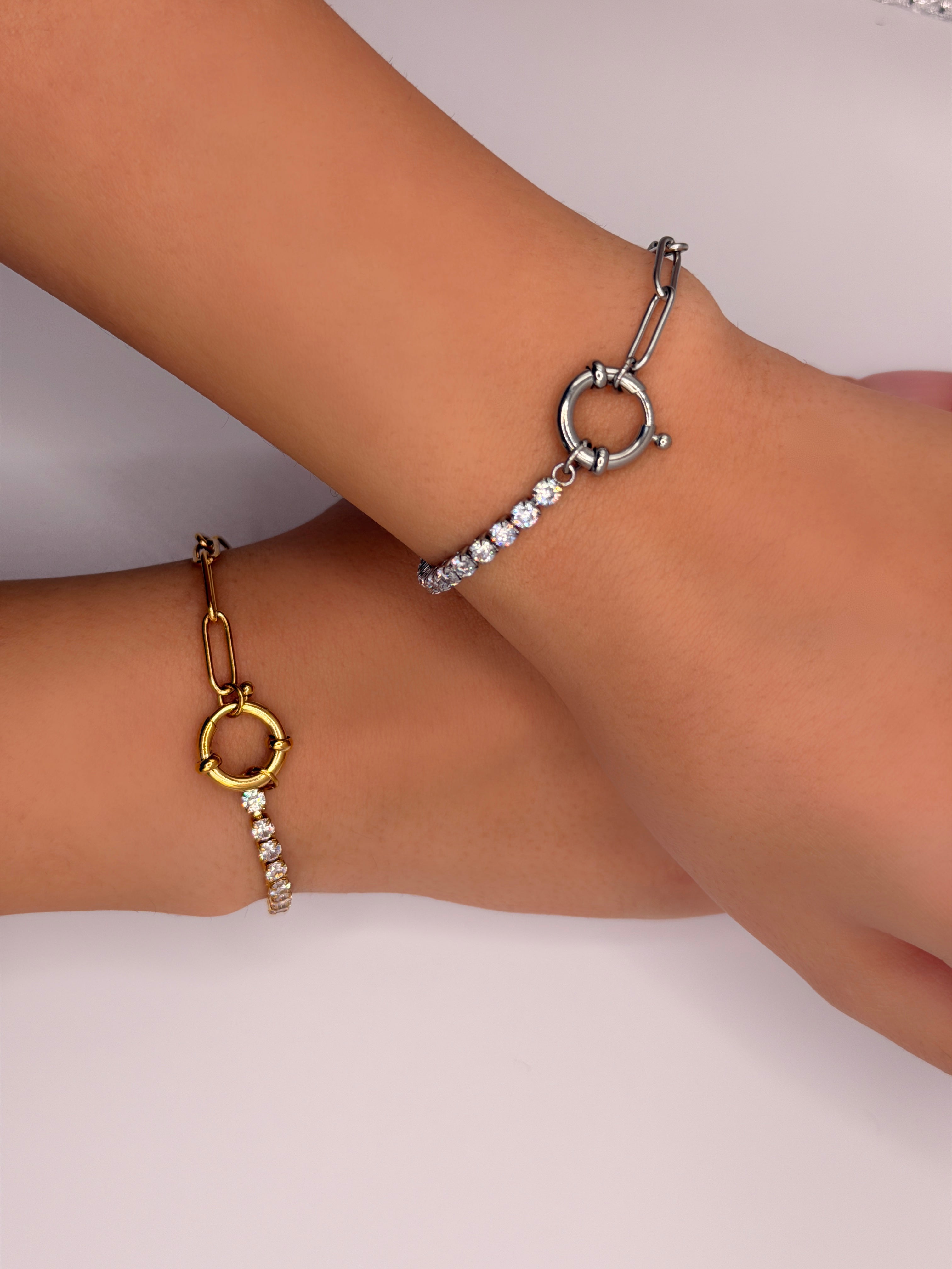 Tennis Dual Armband | 18K vergoldet