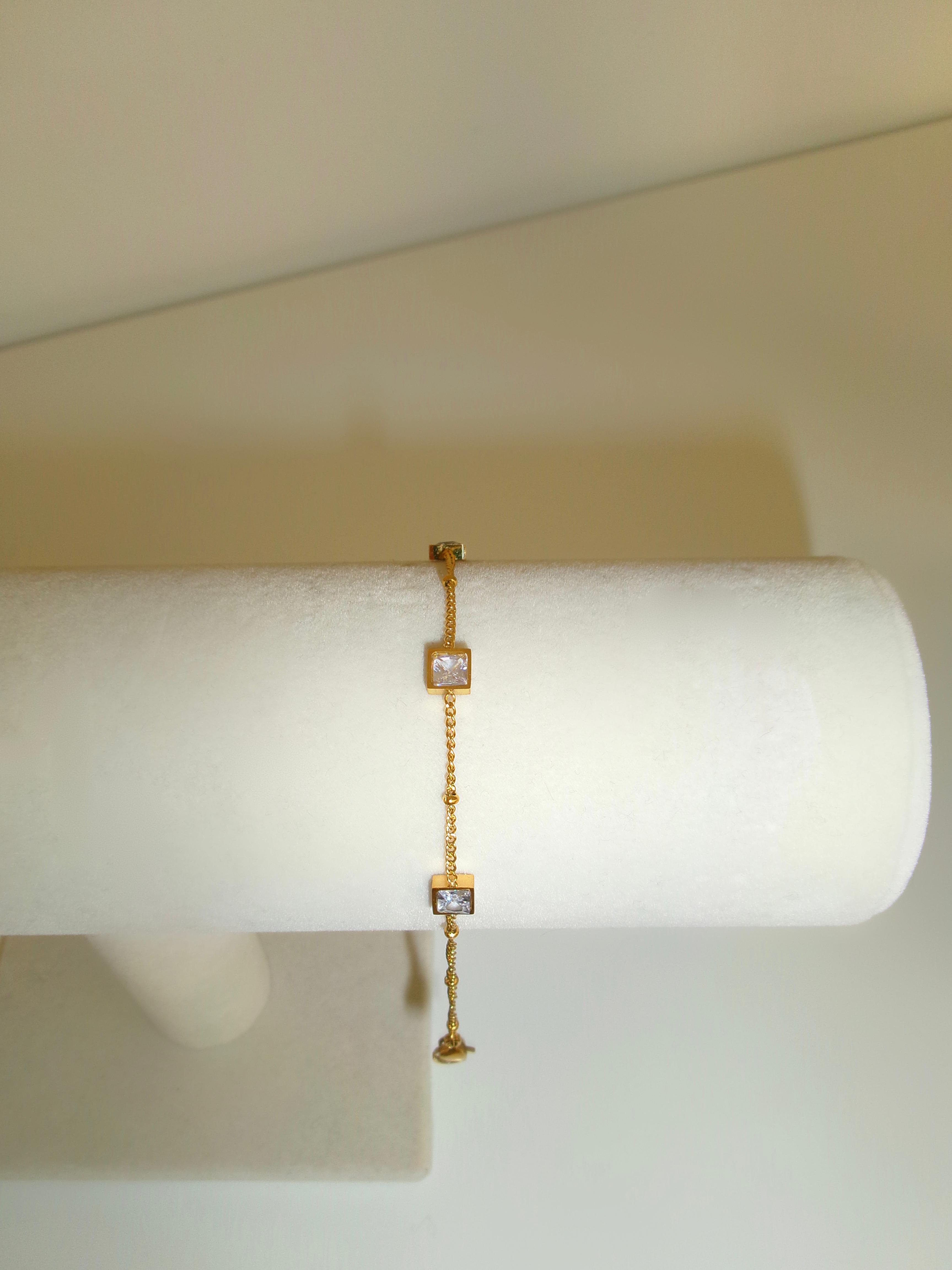 Armkette White Stone | 18K vergoldet