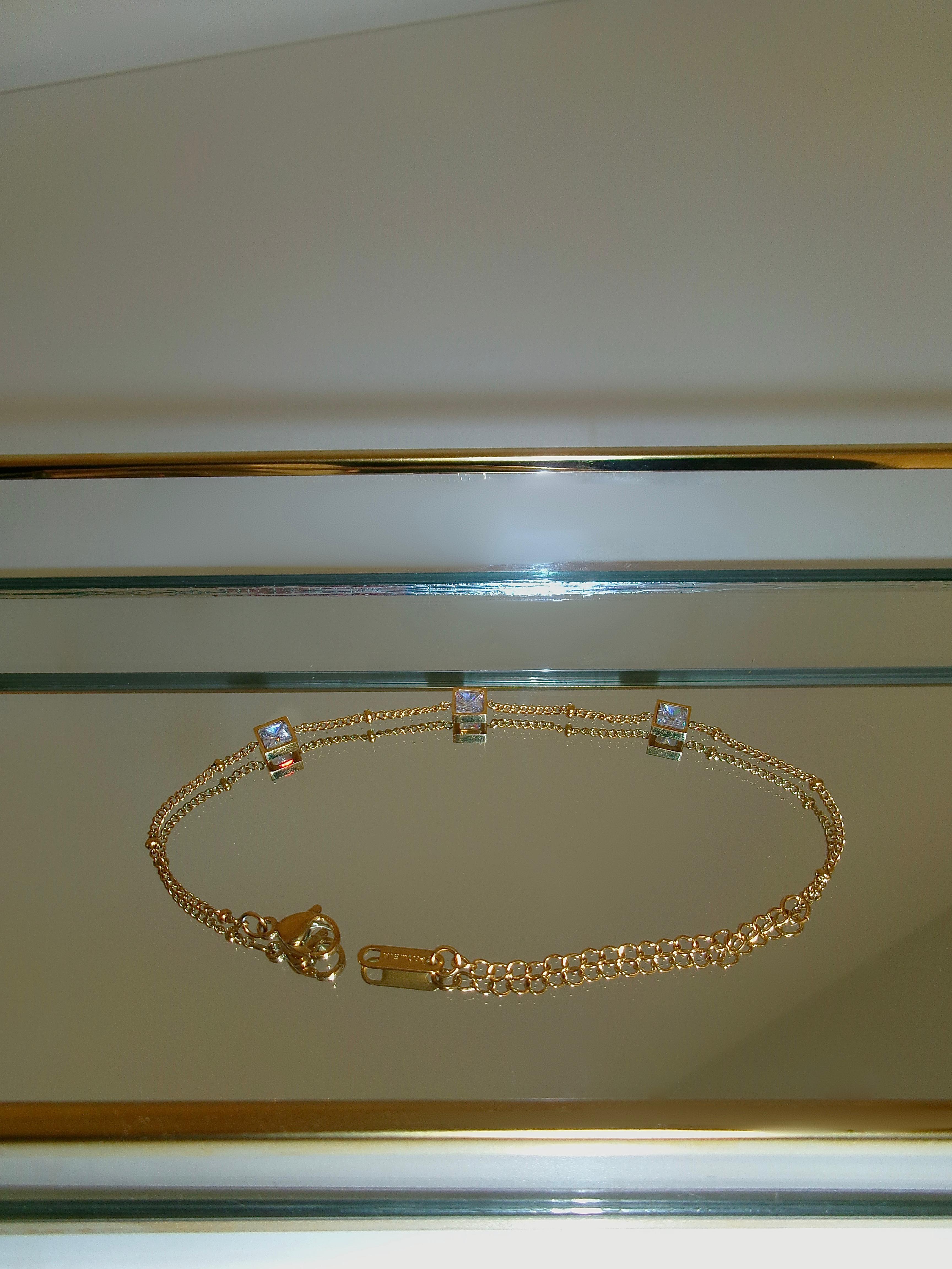 Armkette White Stone | 18K vergoldet