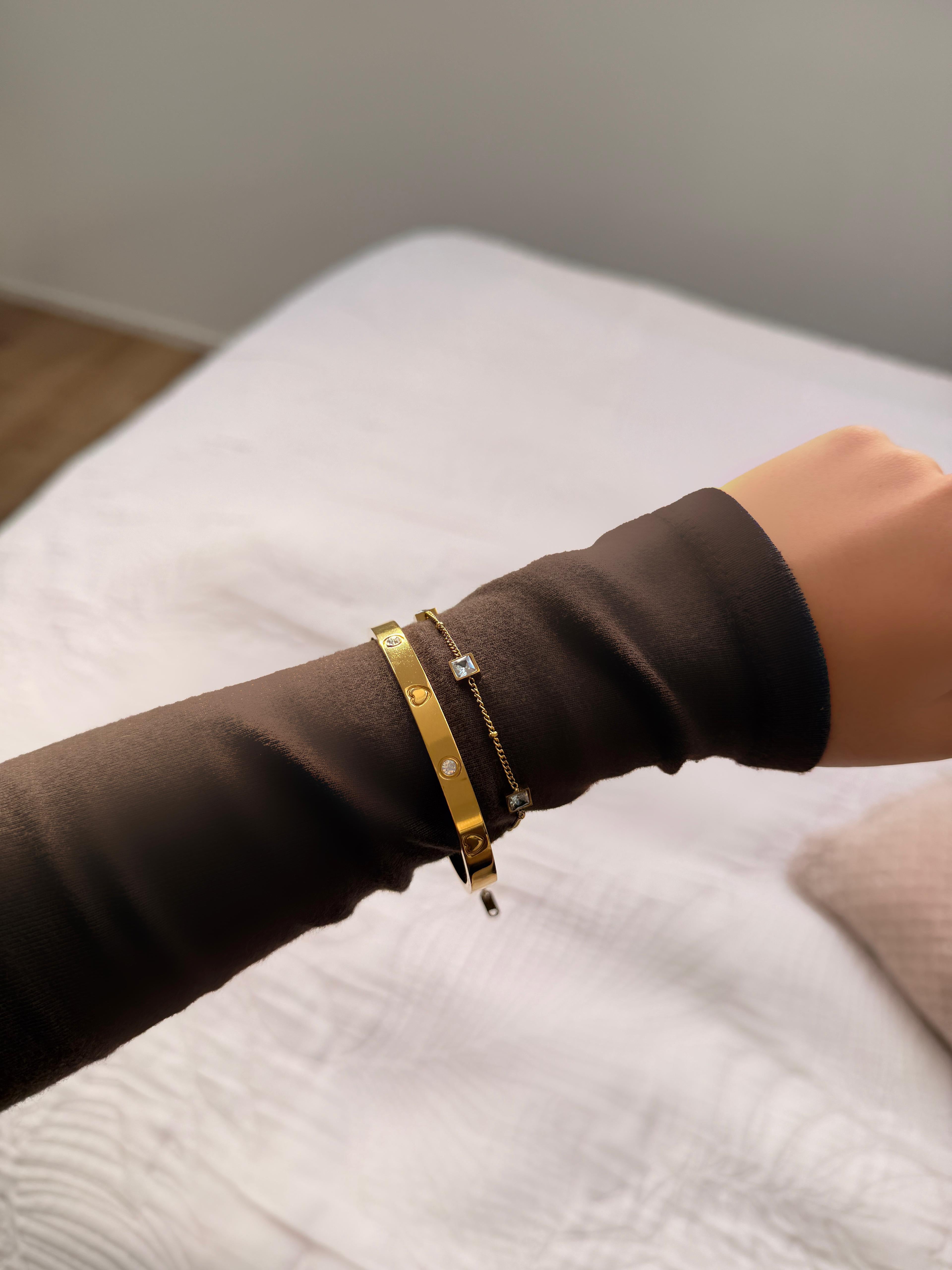 Armset Lovely Armreif + Armkette White Stome