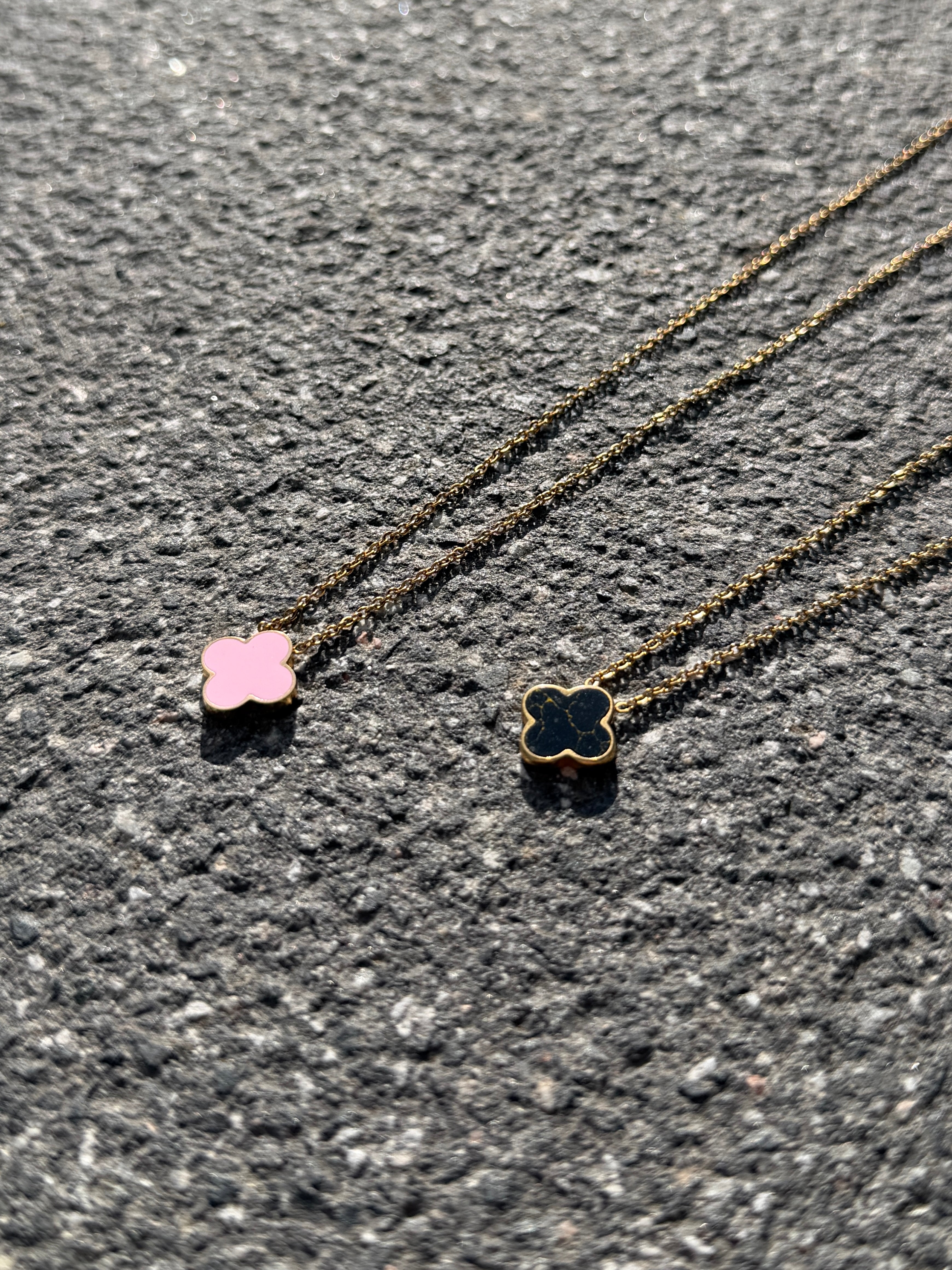 Clover Kette Black | 18K vergoldet