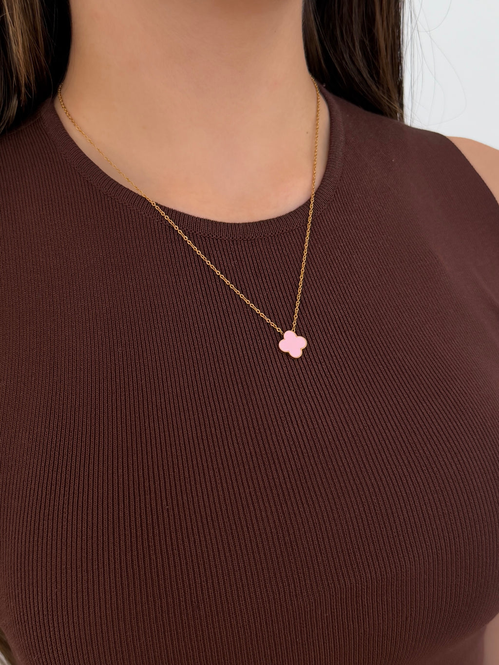 Clover Kette Pink | 18K vergoldet