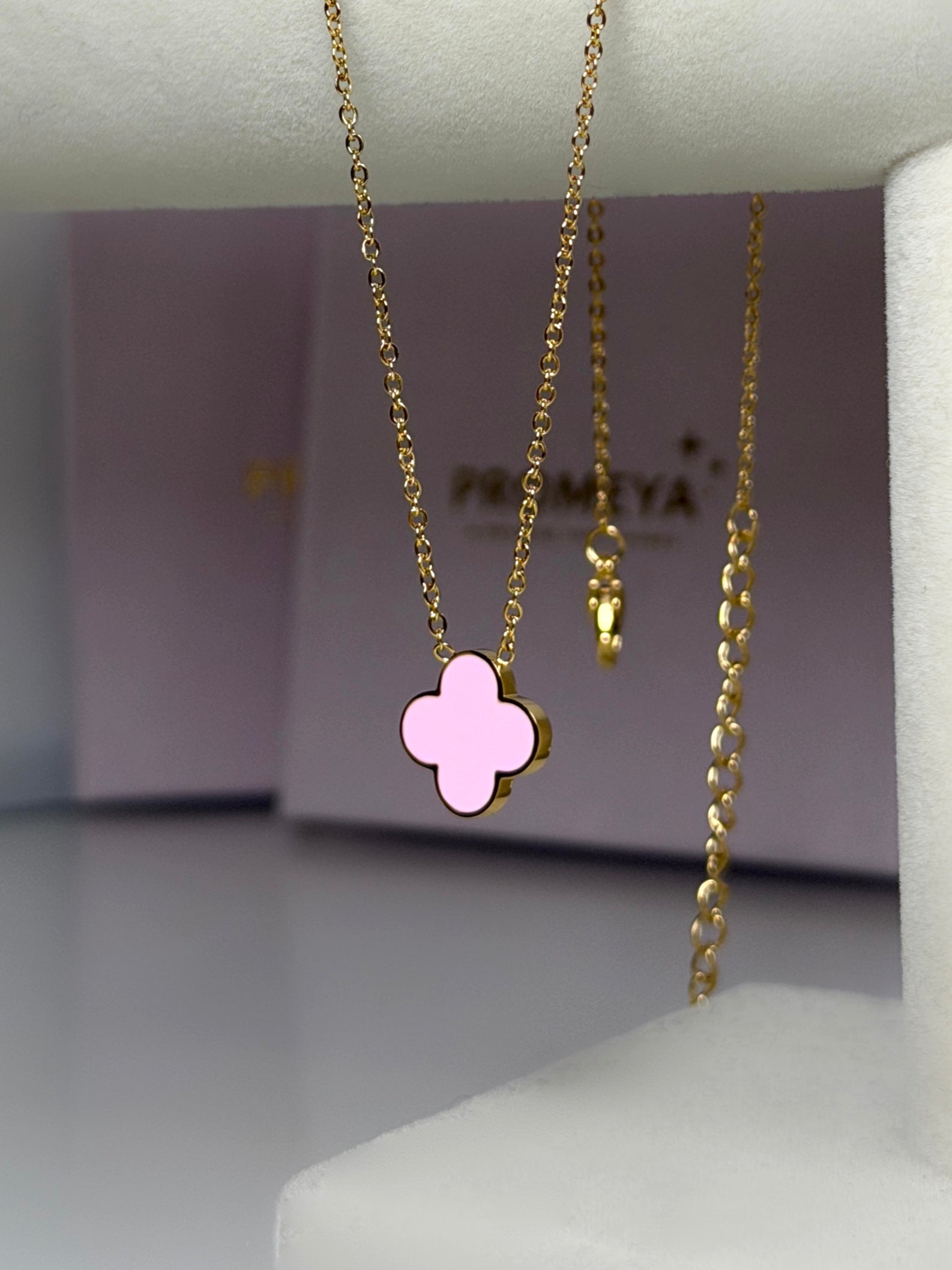 Clover Kette Pink | 18K vergoldet