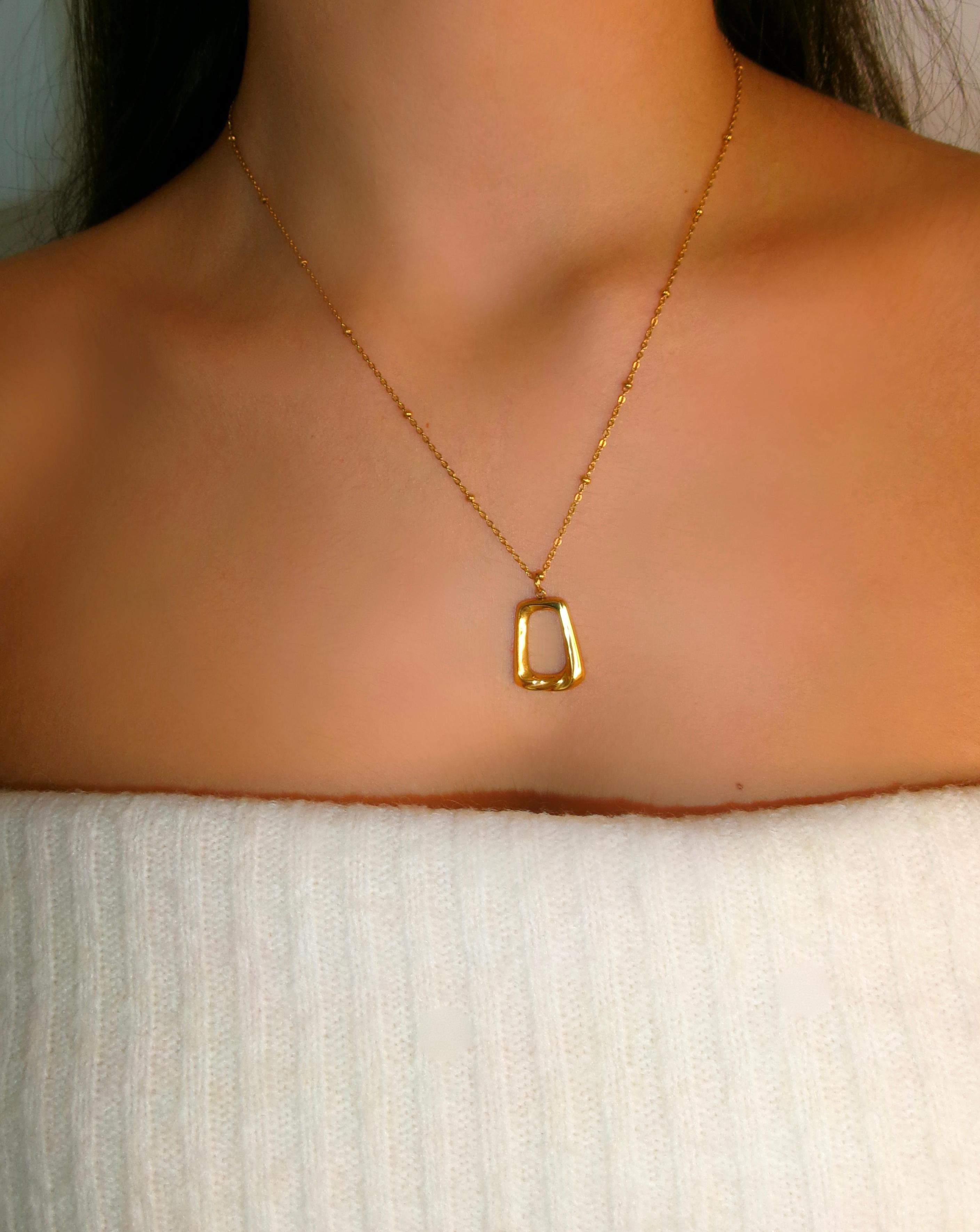 Geometrische Halskette | 18K vergoldet