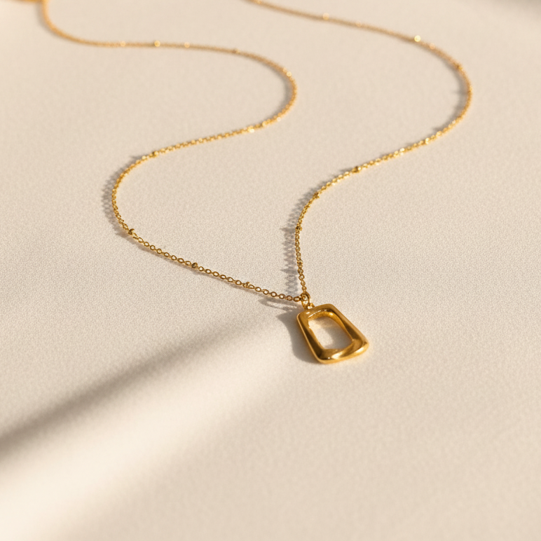Geometrische Halskette | 18K vergoldet