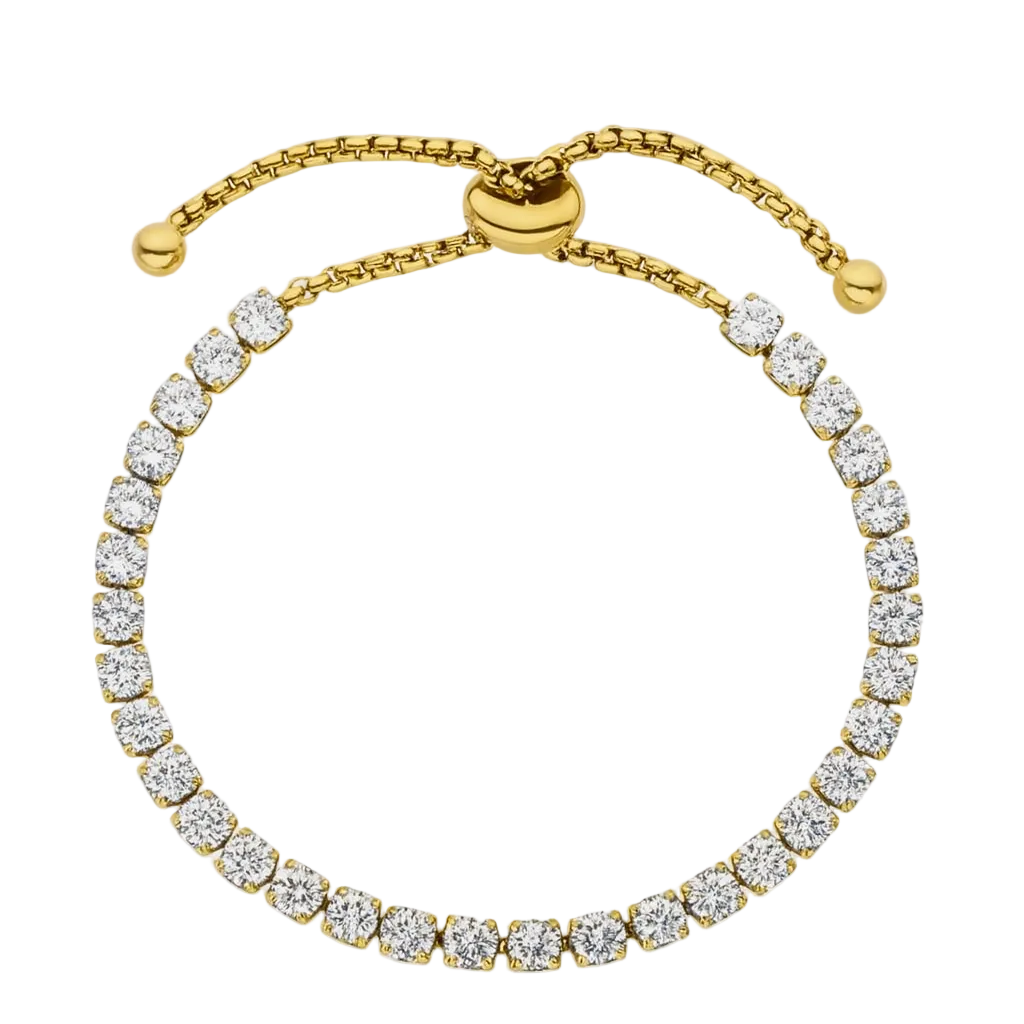 Klassisches Tennis Armband Gold 18K vergoldet anlaufgeschützt