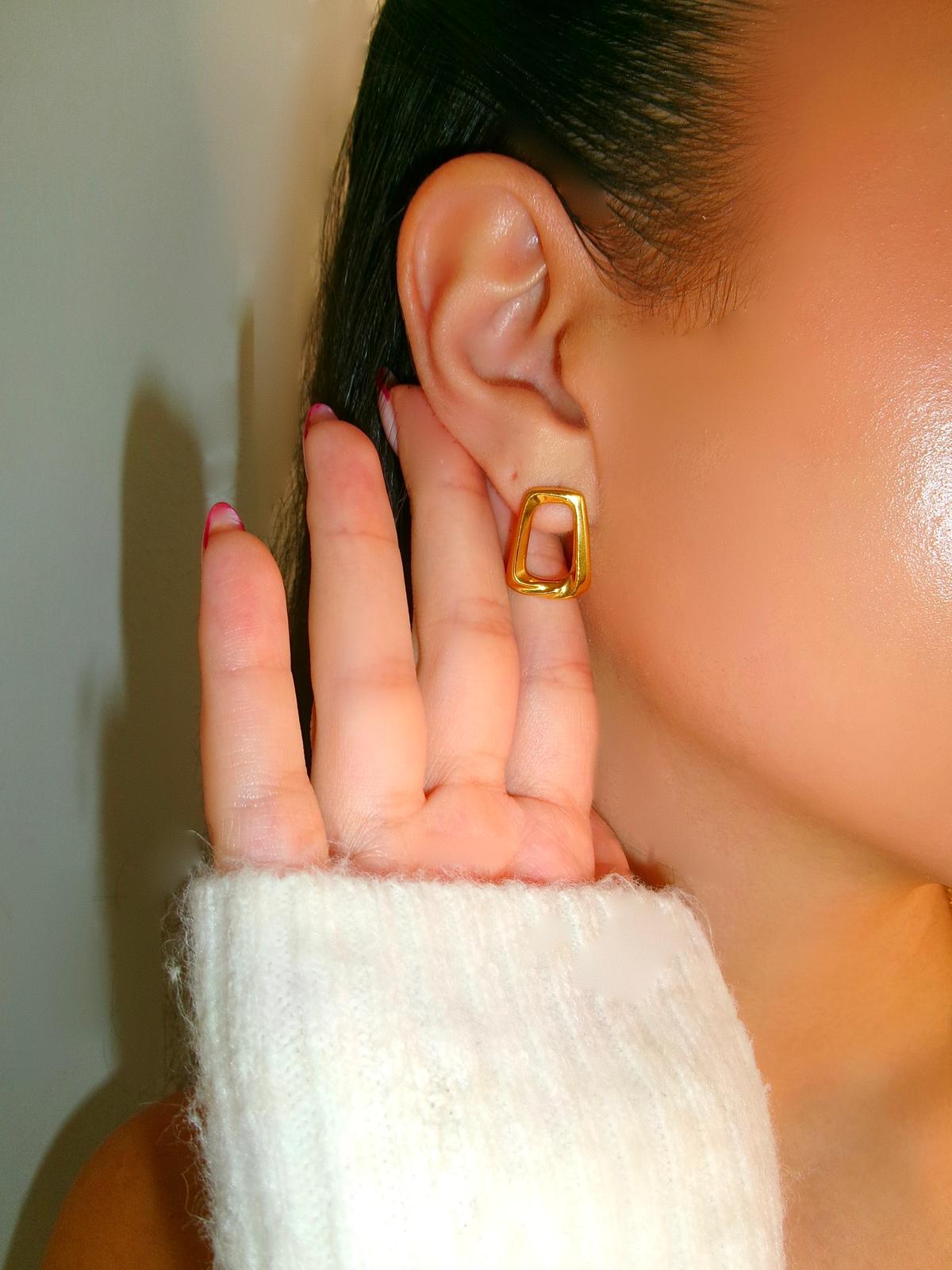 Geometrische Ohrringe | 18K vergoldet