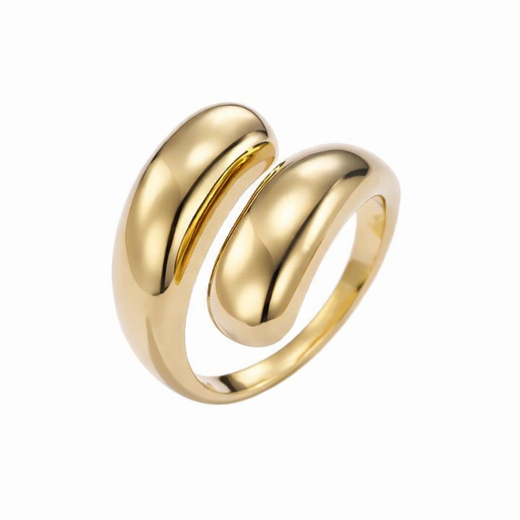 Wave Ring 18K vergoldet wasserfest